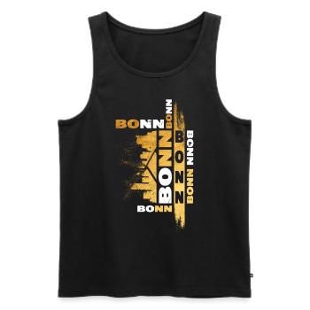 Bonn Deutschland Stadt Skyline Schrift Gold - Männer Premium Bio Tank Top - Schwarz - Vorne - Michal (187cm)