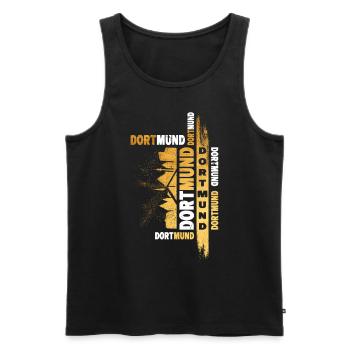Dortmund Allemagne City Skyline Police Or - Débardeur bio Premium Homme - noir - Devant - AI Model Male 178 light (178cm)