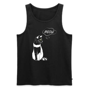Cute Cat Meow - Amoureux des chats - Débardeur bio Premium Homme - noir - Devant - Michal (187cm)