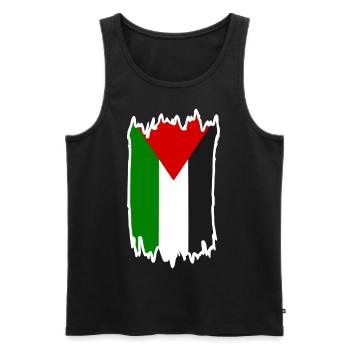 Free palestine - Débardeur bio Premium Homme - noir - Devant - Michal (187cm)