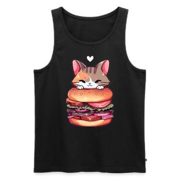 Matching Burger Lover Cute Valentine's Day - Men's Premium Organic Tank Top - black - Front - Michal (187cm)