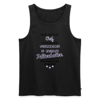 bester Chef grandiose Mitarbeiter - Männer Premium Bio Tank Top - Schwarz - Vorne - AI Model Male 178 light (178cm)