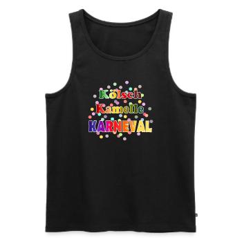 Kölsch Kamelle Karneval - Männer Premium Bio Tank Top - Schwarz - Vorne - Michal (187cm)