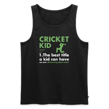 Sport Kid Définition Cricket - Débardeur bio Premium Homme - noir - Devant - Michal (187cm)