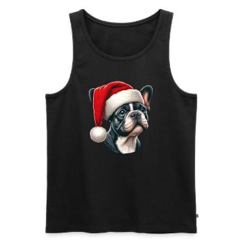Frenchie The Santa Claus - Men's Premium Organic Tank Top - black - Front - Michal (187cm)
