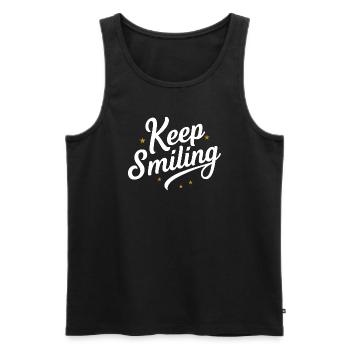 Keep smiling - Débardeur bio Premium Homme - noir - Devant - Michal (187cm)
