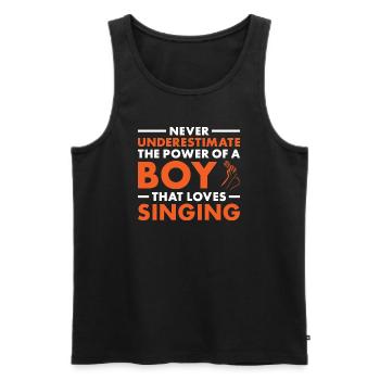 Singer Never Underestimate The Power Of A Boy - Männer Premium Bio Tank Top - Schwarz - Vorne - AI Model Male 178 light (178cm)