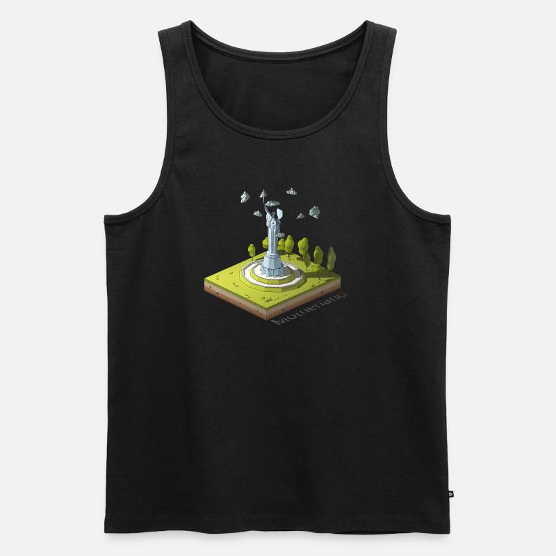 Geometrisches Low-Poly Das Mutterland ruft - Männer Premium Bio Tank Top - Schwarz