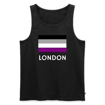 Drapeau de la fierté asexuelle de Londres - Débardeur bio Premium Homme - noir - Devant - AI Model Male 178 light (178cm)
