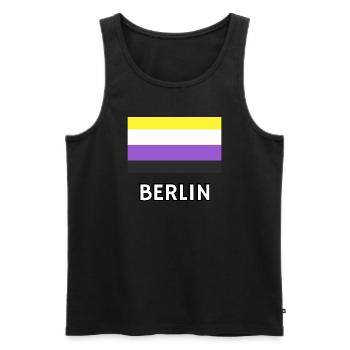 Non binary Pride Flag Berlin - Men's Premium Organic Tank Top - black - Front - AI Model Male 178 light (178cm)