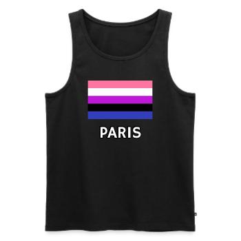 Genderfluid Pride Flagge Paris - Männer Premium Bio Tank Top - Schwarz - Vorne - AI Model Male 178 light (178cm)