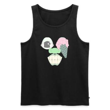 EIN KLASSIKER - Männer Premium Bio Tank Top - Schwarz - Vorne - Michal (187cm)
