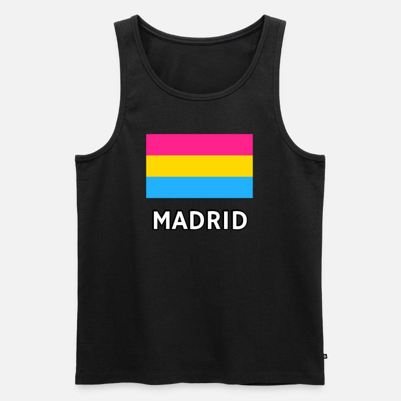Pan Pride Drapeau Madrid - Débardeur bio Premium Homme - noir