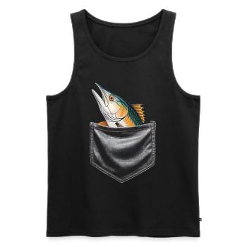 Tarpon - Männer Premium Bio Tank Top - Schwarz - Vorne - Michal (187cm)