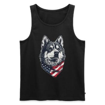 Akita - Männer Premium Bio Tank Top - Schwarz - Vorne - Michal (187cm)