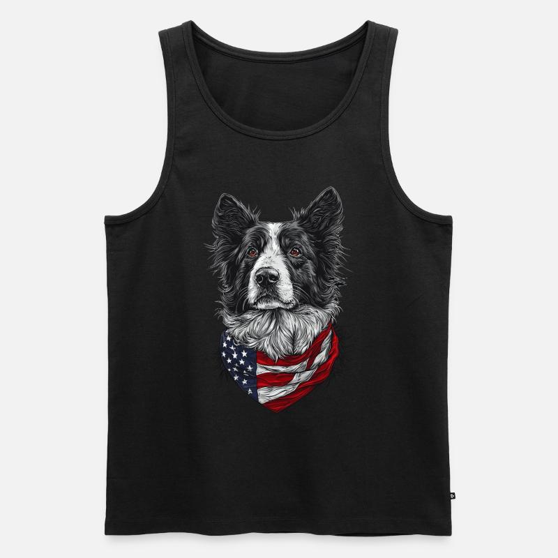 Border Collie - Männer Premium Bio Tank Top - Schwarz