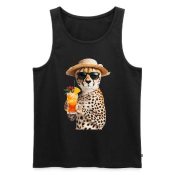 Gepard - Männer Premium Bio Tank Top - Schwarz - Vorne - Michal (187cm)