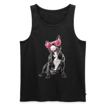 Boston Terrier - Männer Premium Bio Tank Top - Schwarz - Vorne - AI Model Male 178 light (178cm)