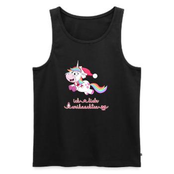Unicorn Christmas - Men's Premium Organic Tank Top - black - Front - Michal (187cm)