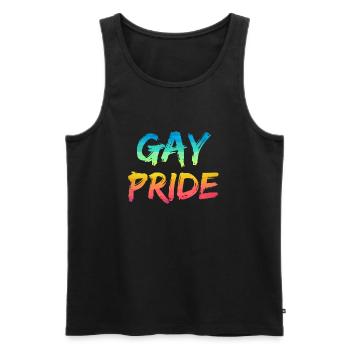 LGBT T-shirt - Gay Pride - Débardeur bio Premium Homme - noir - Devant - Michal (187cm)
