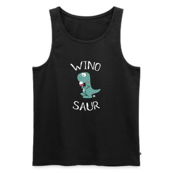 Winsoaur - Wine Dinosaur T-Rex Funny Gift - Men's Premium Organic Tank Top - black - Front - Michal (187cm)