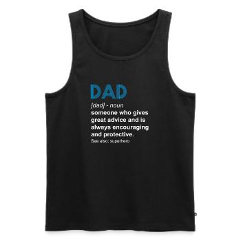 Papa Dad Daddy Funny Father's Day T-Shirt Gift - Men's Premium Organic Tank Top - black - Front - Michal (187cm)