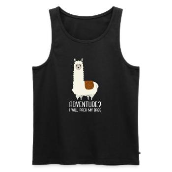 Adventure Alpaca | funny and sweet - Men's Premium Organic Tank Top - black - Front - AI Model Male 178 light (178cm)