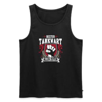Bester Tankwart aller Zeiten - Männer Premium Bio Tank Top - Schwarz - Vorne - AI Model Male 178 light (178cm)