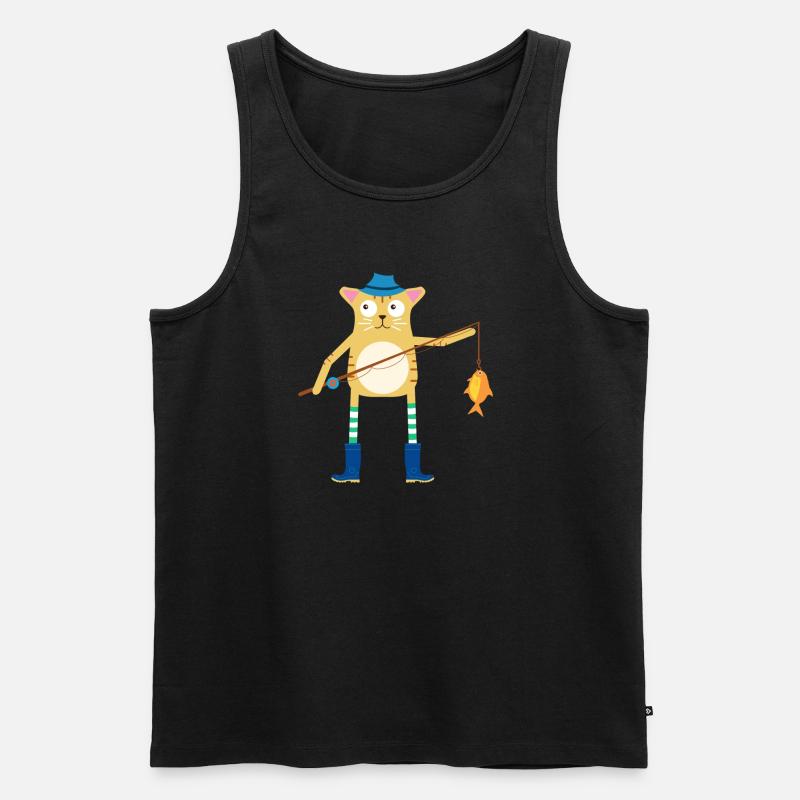 Katzenfischen - Männer Premium Bio Tank Top - Schwarz