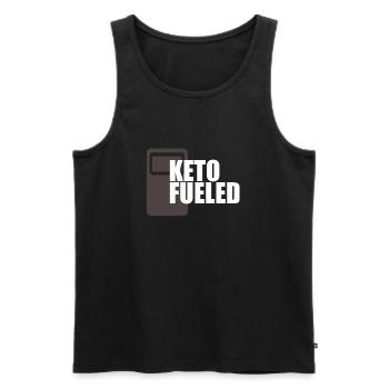 KETO fueled - Men's Premium Organic Tank Top - black - Front - AI Model Male 178 light (178cm)