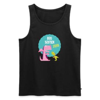 Große Schwester Geschwister Bruder 2018 T-Shirt - Männer Premium Bio Tank Top - Schwarz - Vorne - AI Model Male 178 light (178cm)