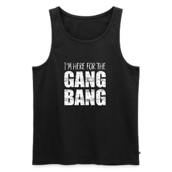 I'm here for the gangbang - Men's Premium Organic Tank Top - black - Front - Michal (187cm)