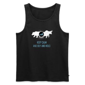 Buy and Hold Stock Market Stock Trading Stock - Men's Premium Organic Tank Top - black - Front - AI Model Male 178 light (178cm)