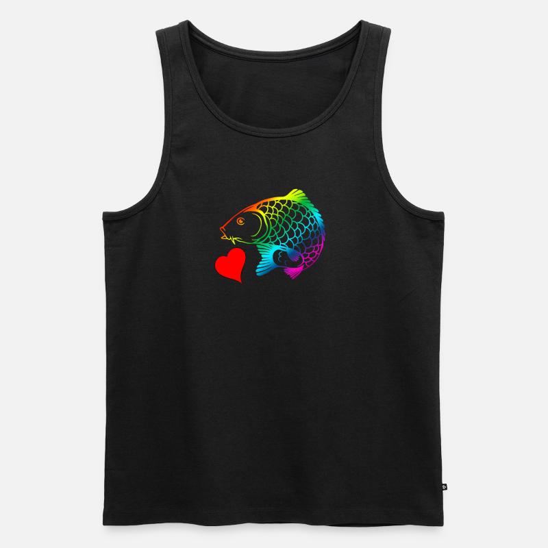 Rainbow Carp - Männer Premium Bio Tank Top - Schwarz