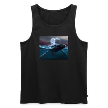 Buckelwal - Männer Premium Bio Tank Top - Schwarz - Vorne - AI Model Male 178 light (178cm)