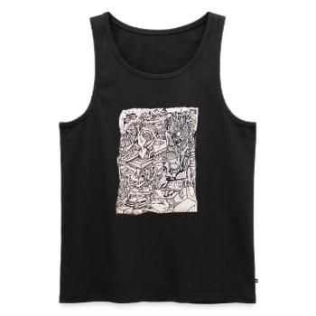Organ of Worries by Brian Benson - Men's Premium Organic Tank Top - black - Front - AI Model Male 178 light (178cm)