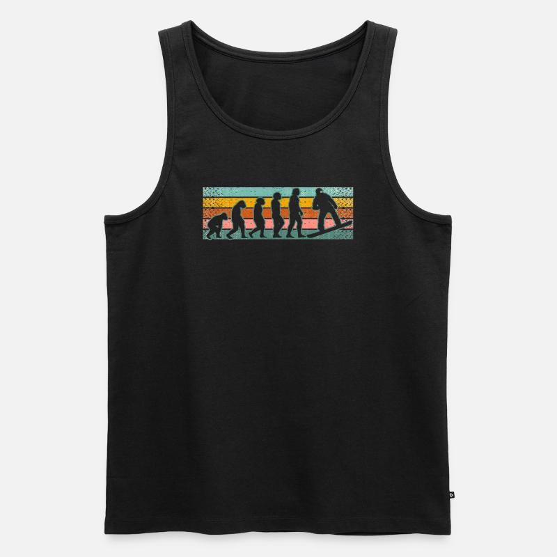 Snowboading Evolution - Men's Premium Organic Tank Top - black