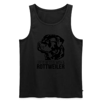 La vie de Rottweiler est meilleure Chiens Wilsigns - Débardeur bio Premium Homme - noir - Devant - Michal (187cm)