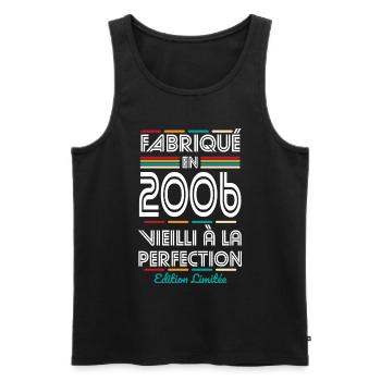 Anniversaire 18 ans - Fabriqué en 2006 - Débardeur bio Premium Homme - noir - Devant - Michal (187cm)