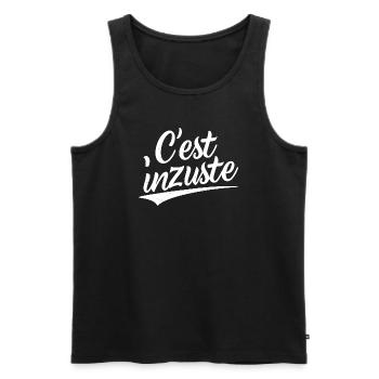 C'est inzuste - Débardeur bio Premium Homme - noir - Devant - AI Model Male 178 light (178cm)