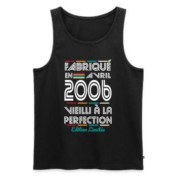 18th Anniversary - Made in April 2006 - Men's Premium Organic Tank Top - black - Front - AI Model Male 178 light (178cm)