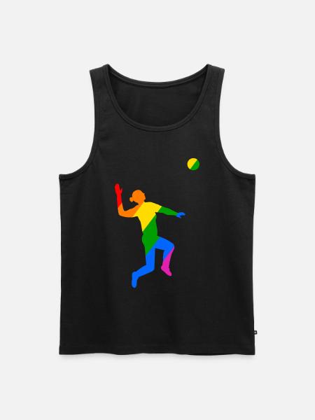 Rainbow Jump in Volleyball - Men's Premium Organic Tank Top - black