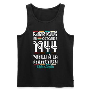 80 Year Anniversary - Made in October 1944 - Men's Premium Organic Tank Top - black - Front - Michal (187cm)