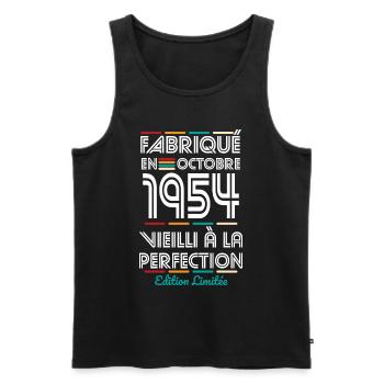 70 Year Anniversary - Made in October 1954 - Men's Premium Organic Tank Top - black - Front - Michal (187cm)