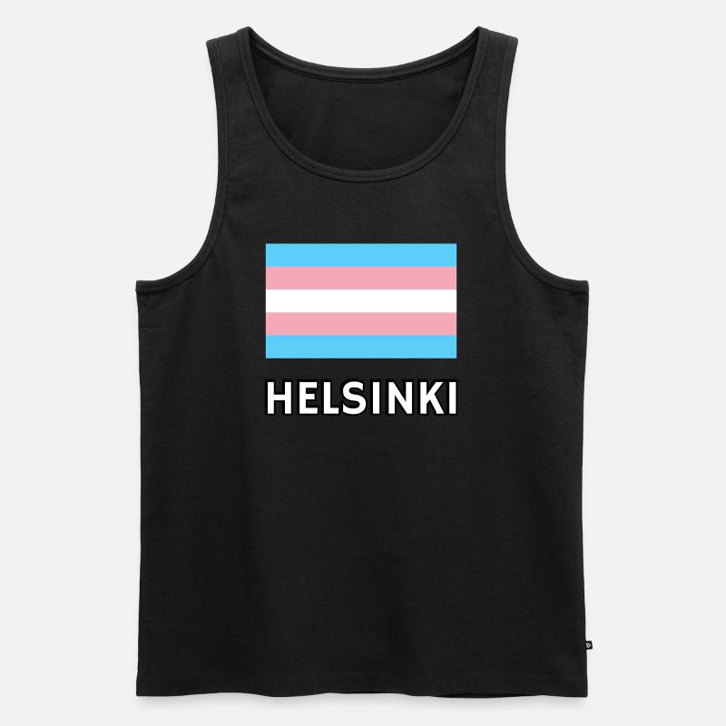 Trans Pride Flagge Helsinki - Männer Premium Bio Tank Top - Schwarz