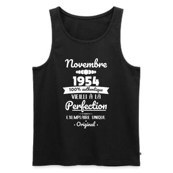 70. Geburtstag - November 1954 Original - Männer Premium Bio Tank Top - Schwarz - Vorne - Michal (187cm)
