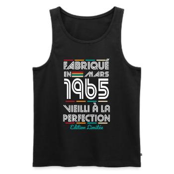 60th Anniversary - Made in March 1965 - Men's Premium Organic Tank Top - black - Front - Michal (187cm)