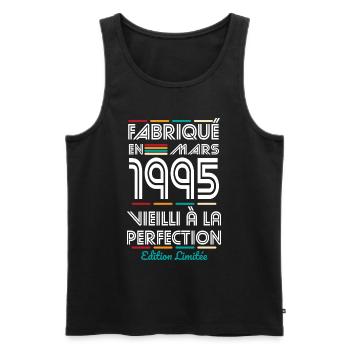 30th Anniversary - Made in March 1995 - Men's Premium Organic Tank Top - black - Front - Michal (187cm)