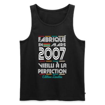 18th Birthday - Made in March 2007 - Men's Premium Organic Tank Top - black - Front - Michal (187cm)