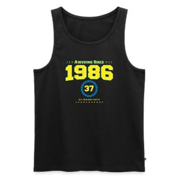 Awesome 1986 Shirt für Männer Frauen 37 Jahre alt 37th - Männer Premium Bio Tank Top - Schwarz - Vorne - Michal (187cm)